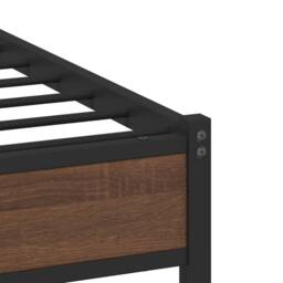 Berkfield Home Metal Bed Frame without Mattress Brown Oak 160x200 cm - thumbnail 8