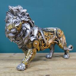 Gifts Direct 2 U Steampunk Lion Clockwork Resin Ornament in Metallics - thumbnail 2