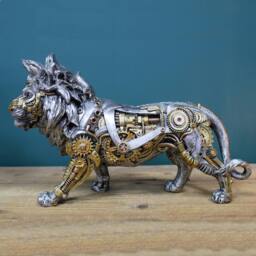 Gifts Direct 2 U Steampunk Lion Clockwork Resin Ornament in Metallics - thumbnail 3