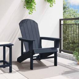 Berkfield Home Adirondack Chair Navy Blue 74x82x91 cm HDPE - Size: 74 x 82 x 91 cm - thumbnail 3