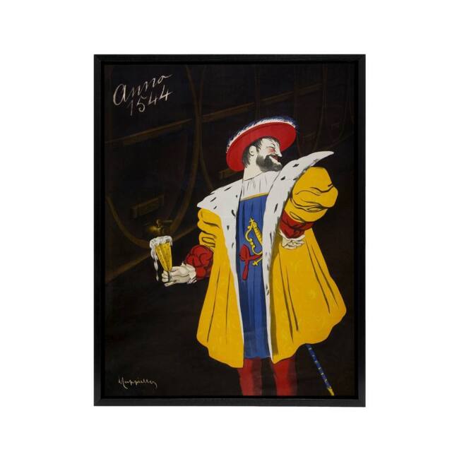 "Artery8 Vintage Fort Carre Beer Advert Framed Canvas Wall Art Print Cappiello - Size: W12"" x H16""" - image 1