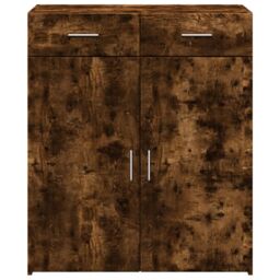 Berkfield Home Sideboard Smoked Oak 80x42.5x93 cm Engineered Wood in Brown - thumbnail 4