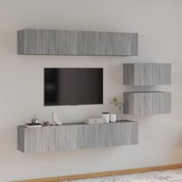 Berkfield Home Classic 4 Piece TV Cabinet Set Grey Sonoma Engineered Wood - thumbnail 2