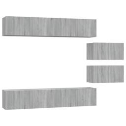 Berkfield Home Classic 4 Piece TV Cabinet Set Grey Sonoma Engineered Wood - thumbnail 3