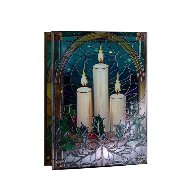 Samuel Alexander 28cm Glass Christmas Decoration with Candles & White LEDs - image 1