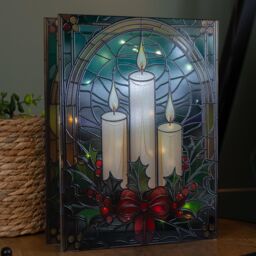 Samuel Alexander 28cm Glass Christmas Decoration with Candles & White LEDs - thumbnail 7