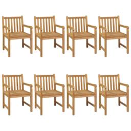 Berkfield Home 9 Piece Garden Dining Set Solid Teak Wood in Brown - thumbnail 3