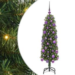Berkfield Home Stunning Artificial Christmas Tree with 150 LEDs with Stand Green - thumbnail 3