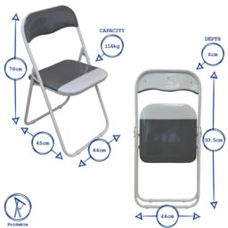 Harbour Housewares 6x Padded Folding Chairs Metal Frame Easy Store Portable Folding Seats - thumbnail 3
