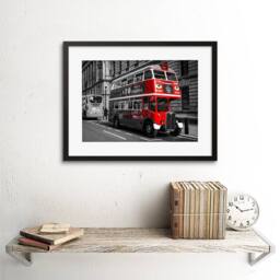 "Artery8 Composition Antique Routemaster London Bus Framed Art Print in Red - Size: W12"" x H16""" - thumbnail 2