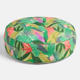 OHS Palm Print Round Outdoor Garden Cushion Water Resistant in Green - Size: 60 cm x 60 cm - thumbnail 4