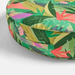 OHS Palm Print Round Outdoor Garden Cushion Water Resistant in Green - Size: 60 cm x 60 cm - thumbnail 5