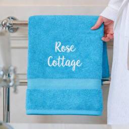 Duncan Stewart Personalised Luxury Cotton Hand Towel in Turquoise - thumbnail 1