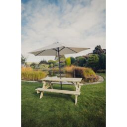 Churnet Valley Garden Furniture Ltd Picnic Table - L179.5 x W143.5 x H76 cm - Partially Assembled in Brown - thumbnail 4