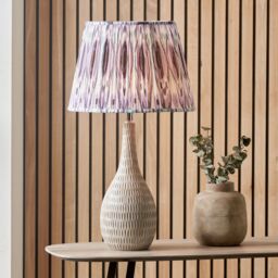 Ruma Lilac Ikat Patterned Pleated Tapered Shade for Table Lamps in Purple - Size: 12 inches - thumbnail 4