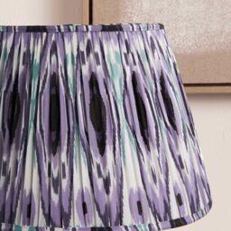 Ruma Lilac Ikat Patterned Pleated Tapered Shade for Table Lamps in Purple - Size: 12 inches - thumbnail 2