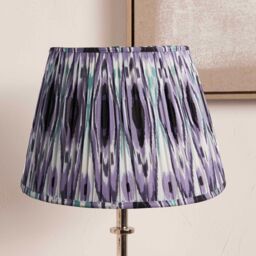 Ruma Lilac Ikat Patterned Pleated Tapered Shade for Table Lamps in Purple - Size: 12 inches - thumbnail 1