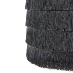Wyld and Coco Black Fringe Pendant Lamp Polyester Fringe Shade on Iron Frame - thumbnail 6
