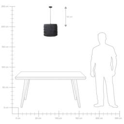 Wyld and Coco Black Fringe Pendant Lamp Polyester Fringe Shade on Iron Frame - thumbnail 8