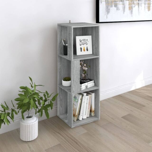 Berkfield Home Corner Cabinet Grey Sonoma 33x33x100 cm Engineered Wood - Size: 33 x 33 x 100 cm - image 1