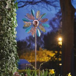 mysmartbuy Daisy Wind Spinner with Solar Powered LED Crackle Glass Globe - thumbnail 2