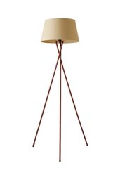 ValueLights Camden Copper Metal Tripod Floor Lamp with Tapered Shade & LED Bulb in Beige - thumbnail 6