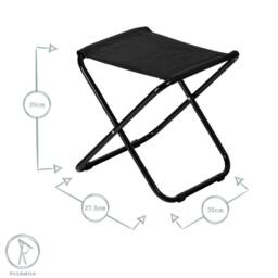 Kelvenix 2x Classic Folding Stool Lightweight Practical Foldable Design Black - thumbnail 2