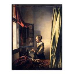 Artery8 Johannes Vermeer Framed Wall Art Reading Letter by Open Window - Size: A4 - thumbnail 3