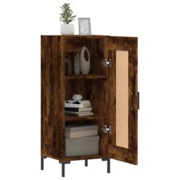 Berkfield Home Sideboard Smoked Oak 34.5x34x90 cm Engineered Wood in Brown - thumbnail 4