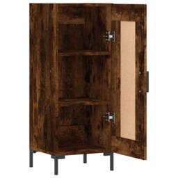 Berkfield Home Sideboard Smoked Oak 34.5x34x90 cm Engineered Wood in Brown - thumbnail 6