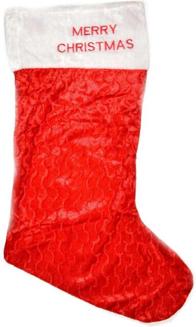 Shatchi 2 Pack of Giant Red Velvet Stocking 88cm Long Santa Sack Socks Bag, 88 x 32cm - Size: 88 x 32 cm - image 1