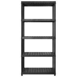 Berkfield Home Storage Shelf 5-Tier Black 170x40x185 cm Plastic - Size: 170 x 40 x 185 cm