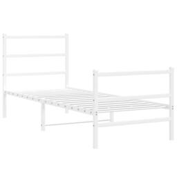 Berkfield Home Metal Bed Frame without Mattress with Footboard¬†White 80x200cm in White - Size: 80x200 cm - thumbnail 1