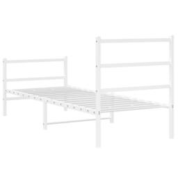 Berkfield Home Metal Bed Frame without Mattress with Footboard¬†White 80x200cm in White - Size: 80x200 cm - thumbnail 7