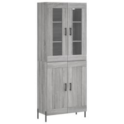 Berkfield Home Highboard Grey Sonoma 69.5x34x180 cm Engineered Wood - thumbnail 3