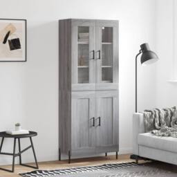 Berkfield Home Highboard Grey Sonoma 69.5x34x180 cm Engineered Wood - thumbnail 2