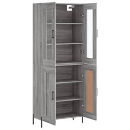 Berkfield Home Highboard Grey Sonoma 69.5x34x180 cm Engineered Wood - thumbnail 4