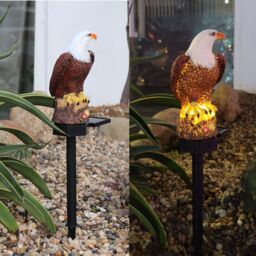 Leaper A Single Eagle LED Solar Outdoor Landscape Garden Decoration Light in Brown - thumbnail 1