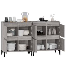 Berkfield Home Sideboards 2 pcs Grey Sonoma 60x35x70 cm Engineered Wood - Size: 60 x 35 x 70 cm - thumbnail 5