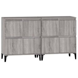 Berkfield Home Sideboards 2 pcs Grey Sonoma 60x35x70 cm Engineered Wood - Size: 60 x 35 x 70 cm - thumbnail 6
