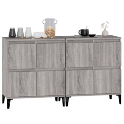 Berkfield Home Sideboards 2 pcs Grey Sonoma 60x35x70 cm Engineered Wood - Size: 60 x 35 x 70 cm - thumbnail 4