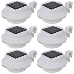 Berkfield Home Outdoor Solar Lamp Set 6 pcs Fence Light Gutter Light White - thumbnail 3