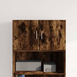 Berkfield Home Wall Cabinet Smoked Oak 70x42.5x40 cm Engineered Wood in Brown - thumbnail 1