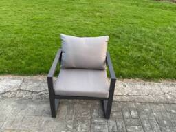 Fimous Aluminum 4-Piece 5-Seater Sofa Set with Lifting Table & 2 Chairs in Dark Grey - thumbnail 3