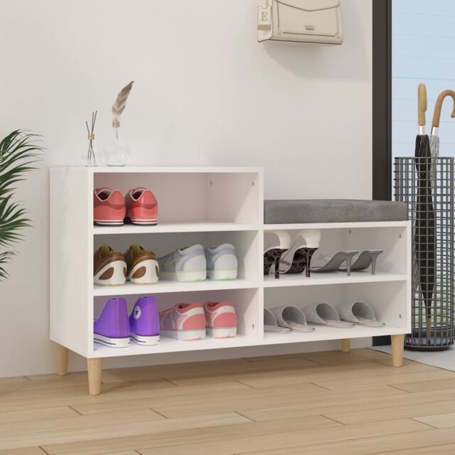 Berkfield Home Shoe Cabinet White 102x36x60 cm Engineered Wood - Size: 102 x 36 x 60 cm - image 1