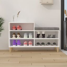 Berkfield Home Shoe Cabinet White 102x36x60 cm Engineered Wood - Size: 102 x 36 x 60 cm - thumbnail 3