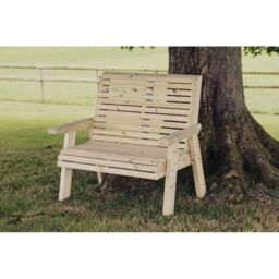 Churnet Valley Garden Furniture Ltd Ergonomical 2 Seater Bench, Wooden Furniture - Partially Assembled in Brown - thumbnail 1