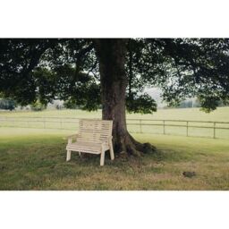 Churnet Valley Garden Furniture Ltd Ergonomical 2 Seater Bench, Wooden Furniture - Partially Assembled in Brown - thumbnail 2