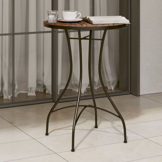 Berkfield Home Mosaic Bistro Table Terracotta √ò50x70 cm Ceramic in Orange - Size: 50x70 cm - image 1