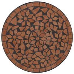 Berkfield Home Mosaic Bistro Table Terracotta √ò50x70 cm Ceramic in Orange - Size: 50x70 cm - thumbnail 6